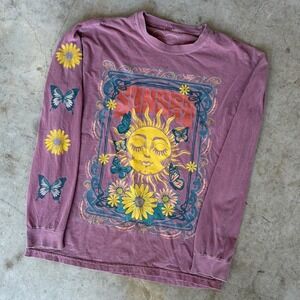Treasure & Bond Sun Moon Celestial Graphic Long Sleeve T-Shirt Purple Size Small